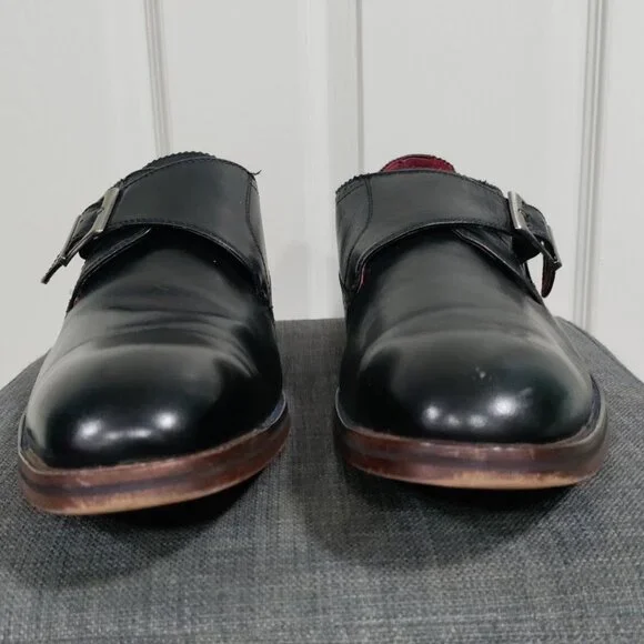 Moretti Black Label Leather Monk Strap Loafer Dress Shoes Men's Size 12 - Picture 8 of 12
